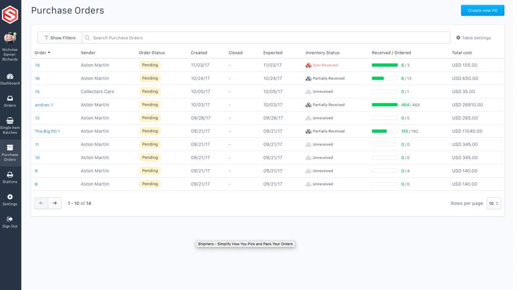ShipHero Warehouse Management Software