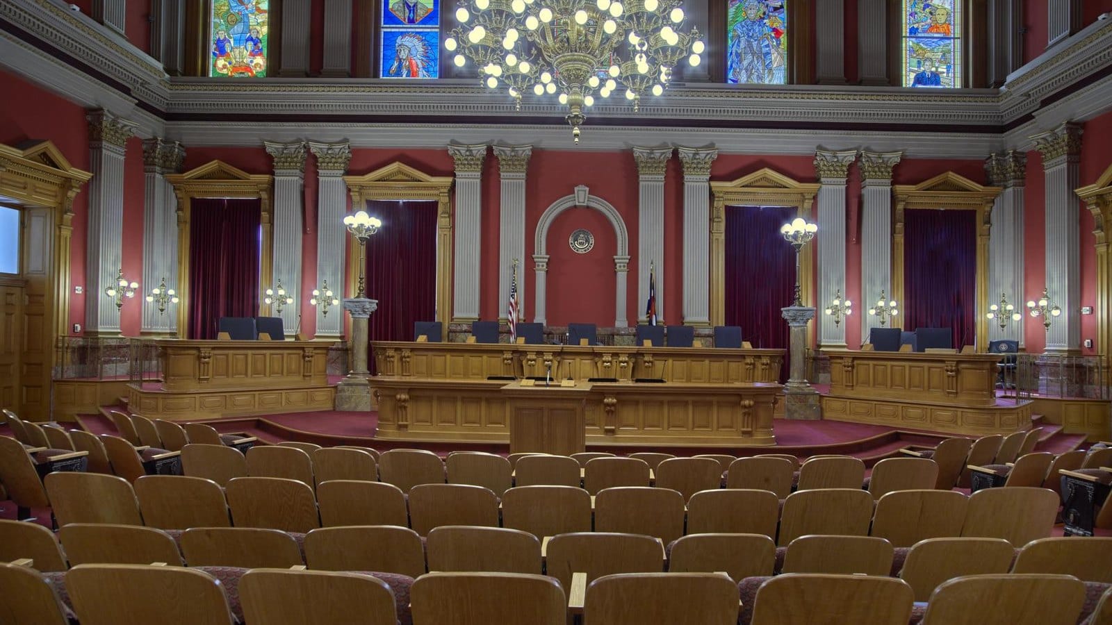 The historic Colorado Supreme Court chambers in the State Capitol