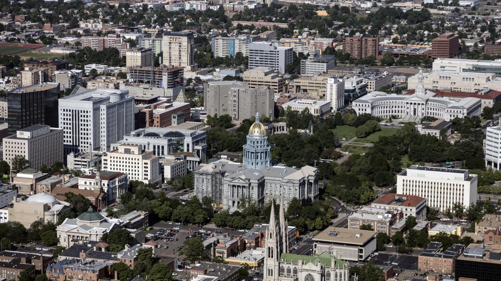 Denver's Capitol Hill from the air