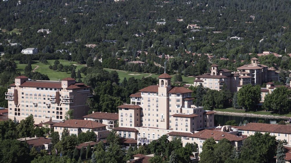 The Broadmoor in Colorado Springs from the air