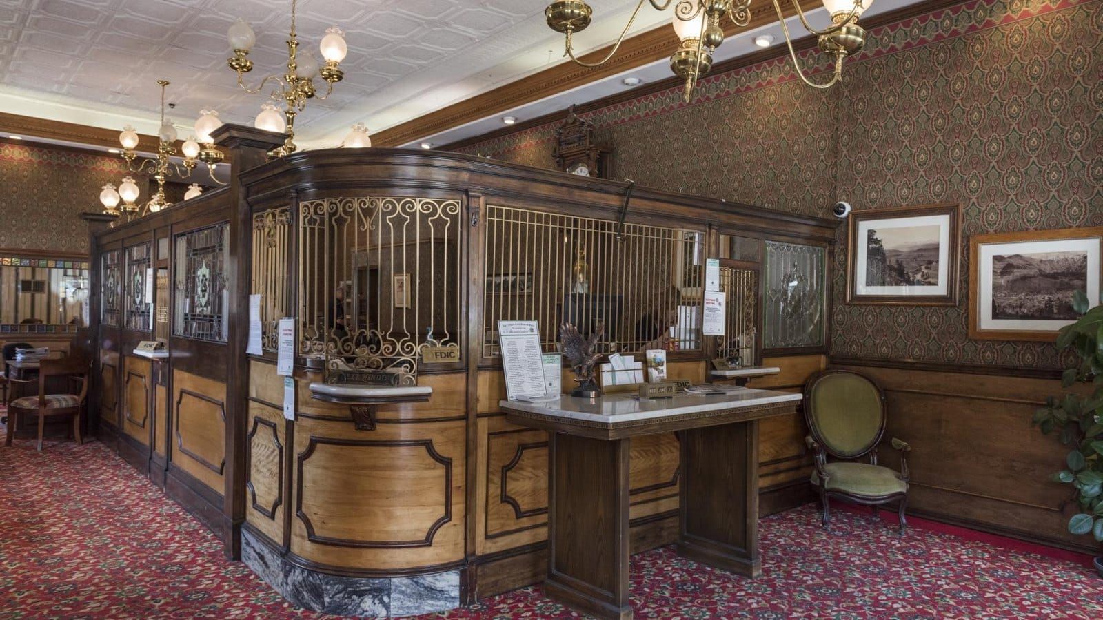 Inside a historic bank in Ouray, Colorado
