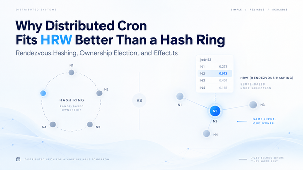 Why Rendezvous Hashing Fits Distributed Cron Better Than a Hash Ring