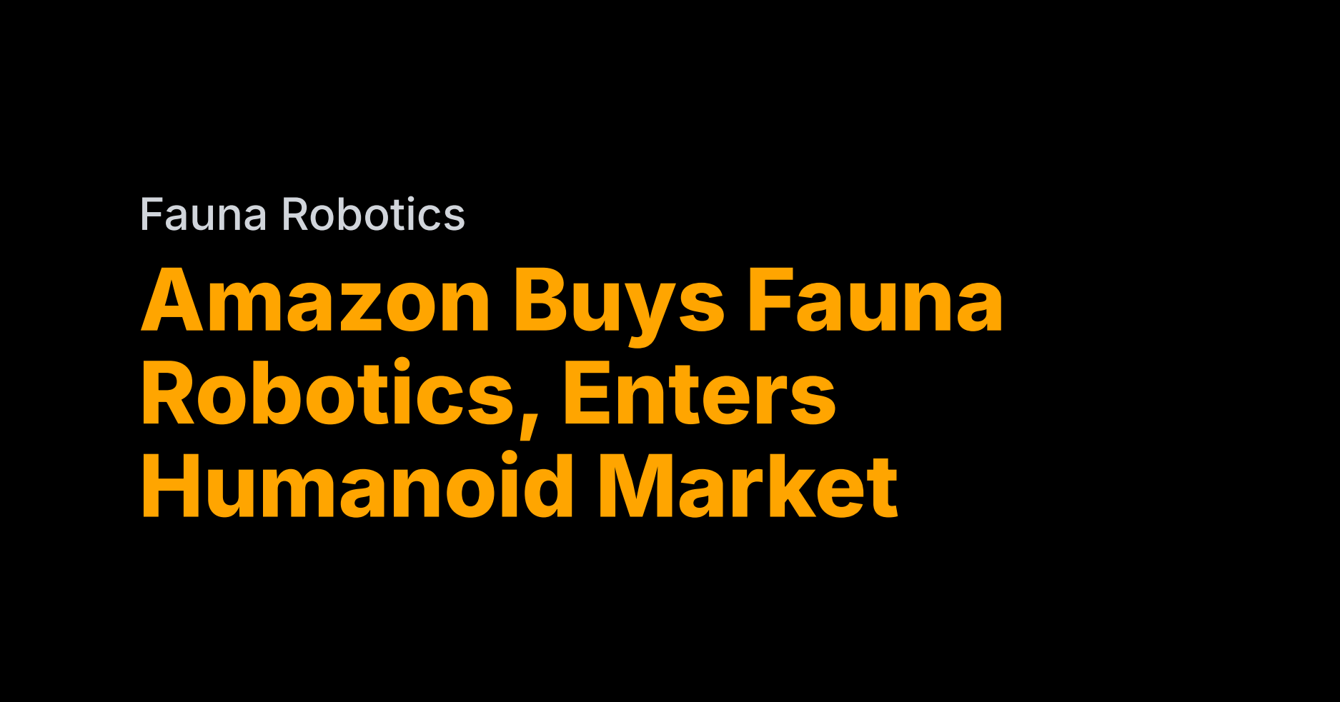 Amazon acquires humanoid maker Fauna Robotics