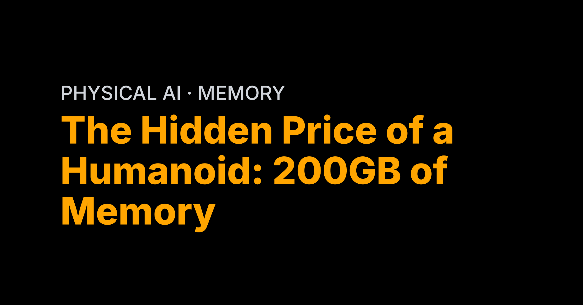 The Hidden Price of a Humanoid: 200GB of Memory