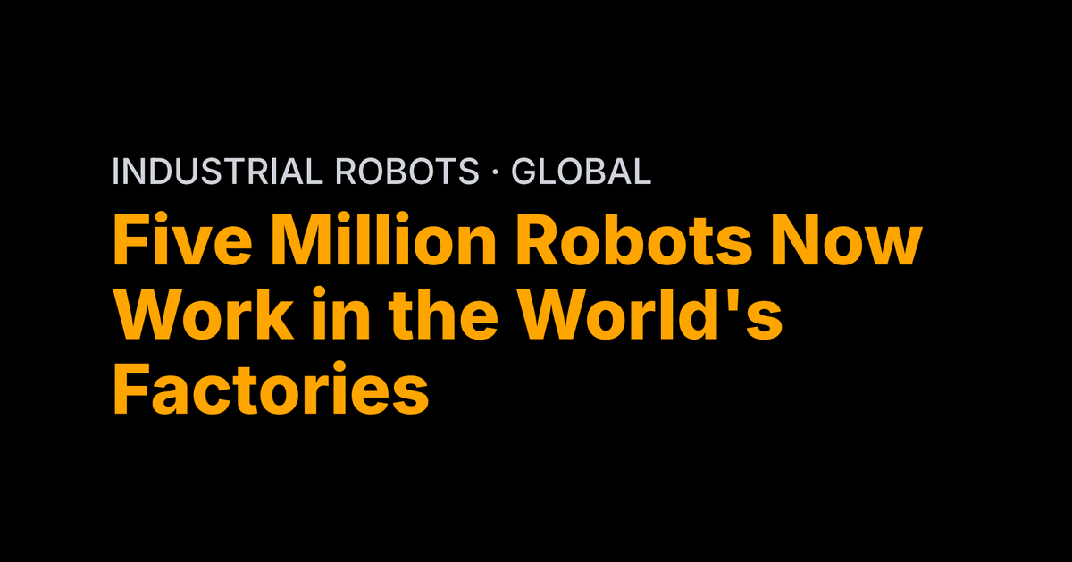 Five Million Robots Now Work in the World's Factories