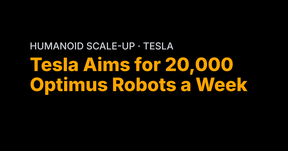 Tesla Aims for 20,000 Optimus Robots a Week