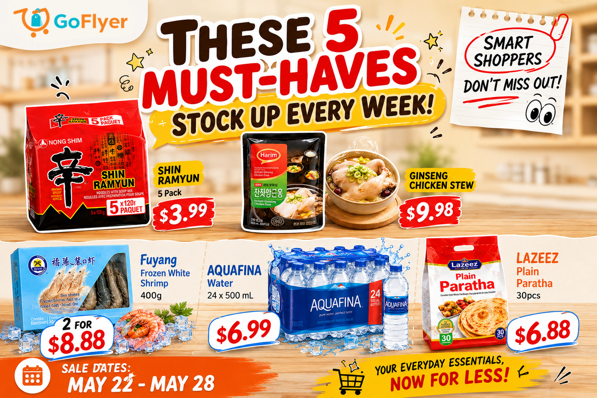 Toronto Asian Supermarket Staples on Sale This Week: Shin Ramyun $3.99, Ginseng Chicken Stew $9.98 (May 22-28 2026)