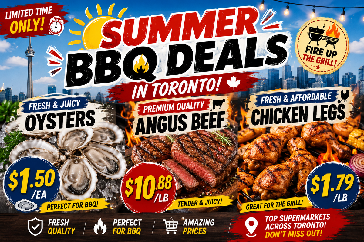 多伦多夏季BBQ超市特价：生蚝$1.50、安格斯牛肉$10.88、鸡腿$1.79/lb