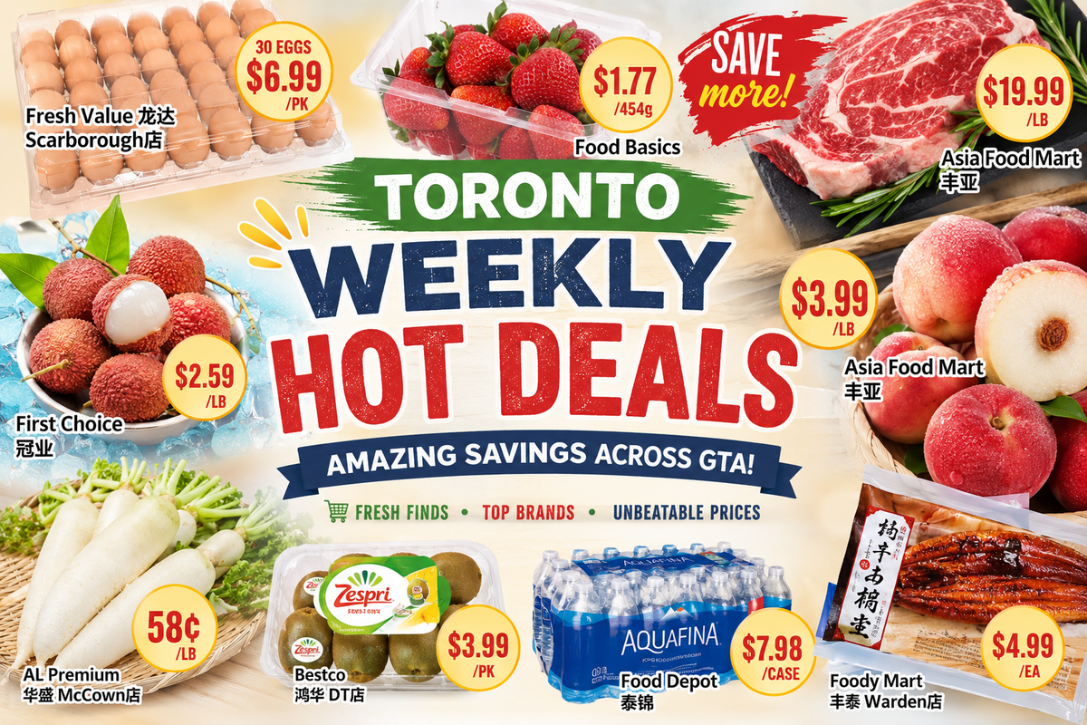 Toronto Weekly Hot Deals: Strawberries $1.77, Angus Beef Steak $19.99/lb, Grilled Eel $4.99 (July10-16 2026)