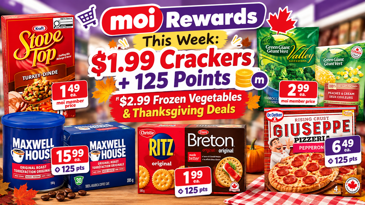 本周Moi Rewards：饼干$1.99返125分，冷冻蔬菜$2.99，还有感恩节备餐好价