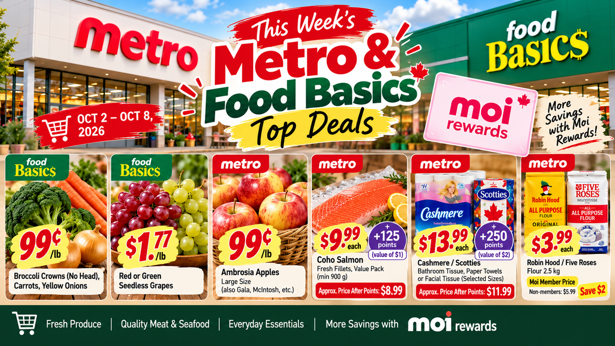Metro + Food Basics本周好价：蔬菜99¢/lb、葡萄$1.77，Moi积分还能再省