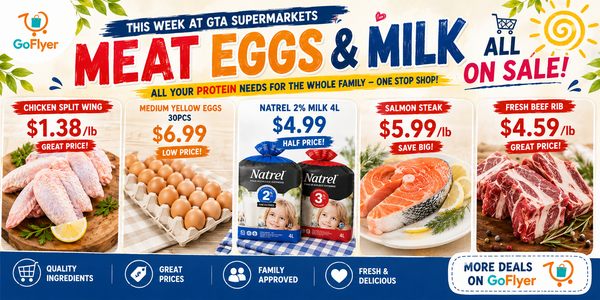 Toronto Protein Power Deals: Natrel Milk 4L $4.98, Chicken Wings $1.38/lb, Atlantic Salmon $5.99/lb (July17-23 2026)