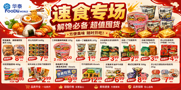 Foody World Instant Food Fest: Abalone Rice Bowl $8.88, Samyang Carbo 2 for $5, Self-Heating Rice $7.99 (July 2026)