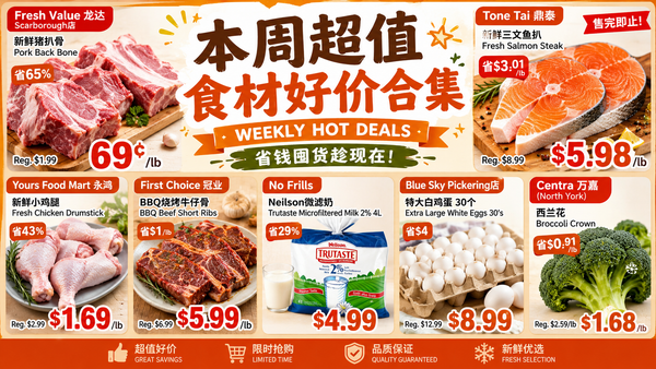Toronto Protein Deals: Pork Bone 69¢/lb, Salmon Steak $5.98/lb While Quantities Last, Chicken Drumstick $1.69/lb (July 2026)
