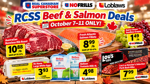 RCSS Beef & Salmon Deals: $10.88/lb Boneless Rib Roast and $8.99/lb Atlantic Salmon