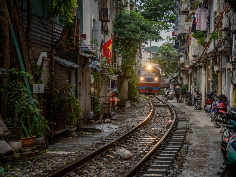 Train Street in Hanoi, Vietnam
