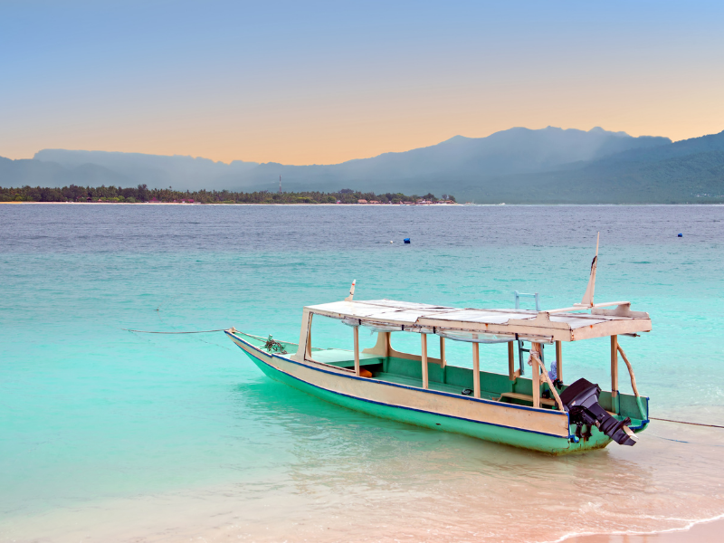 Traditional Boat in The Gili Islands of Indonesia