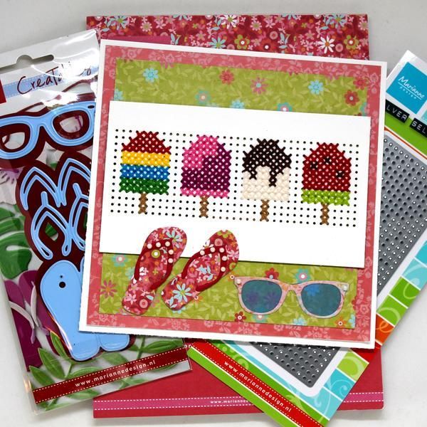 Cross Stitched Popsicle Card