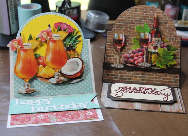 Easel cards using folding dies
