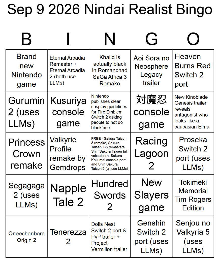 Sep 9 2026 Nindai Realistic Predictions