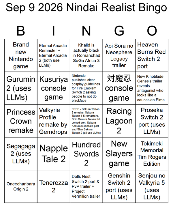 Sep 9 2026 Nindai Realistic Predictions