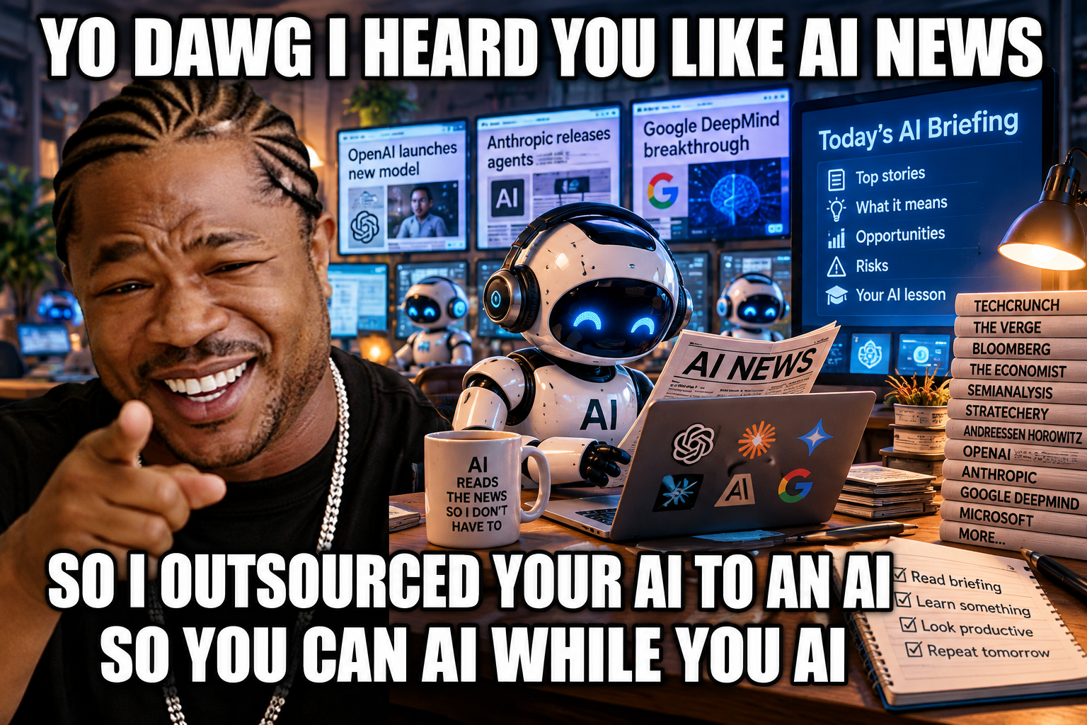 I outsourced my AI news briefing to AI