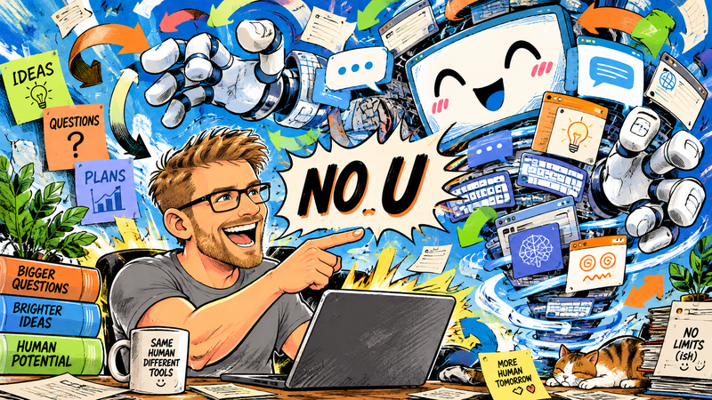 No u: the two-word future of human endeavour