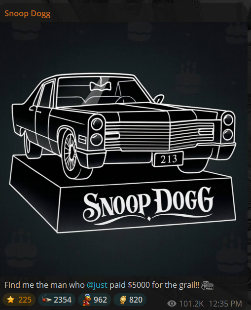 SnoopDogg x Telegram collab gifts