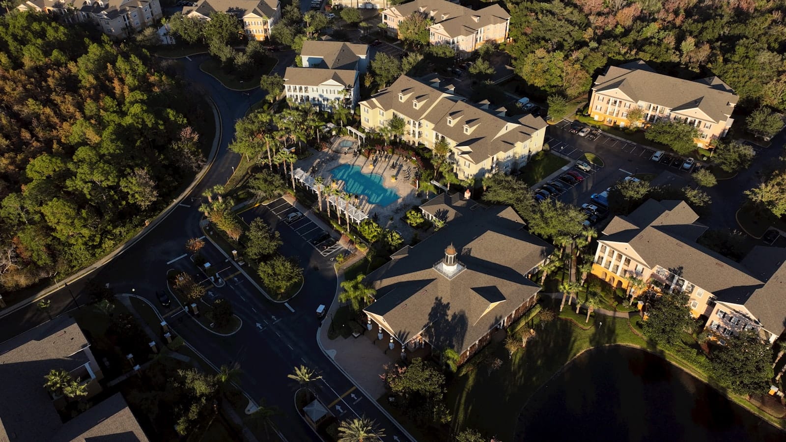 Aerial view of an Orlando residential neighborhood