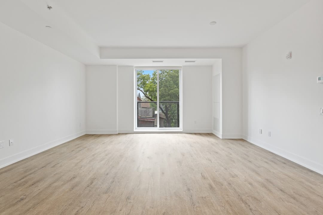 Empty rental living room cleaned and ready for the next tenant