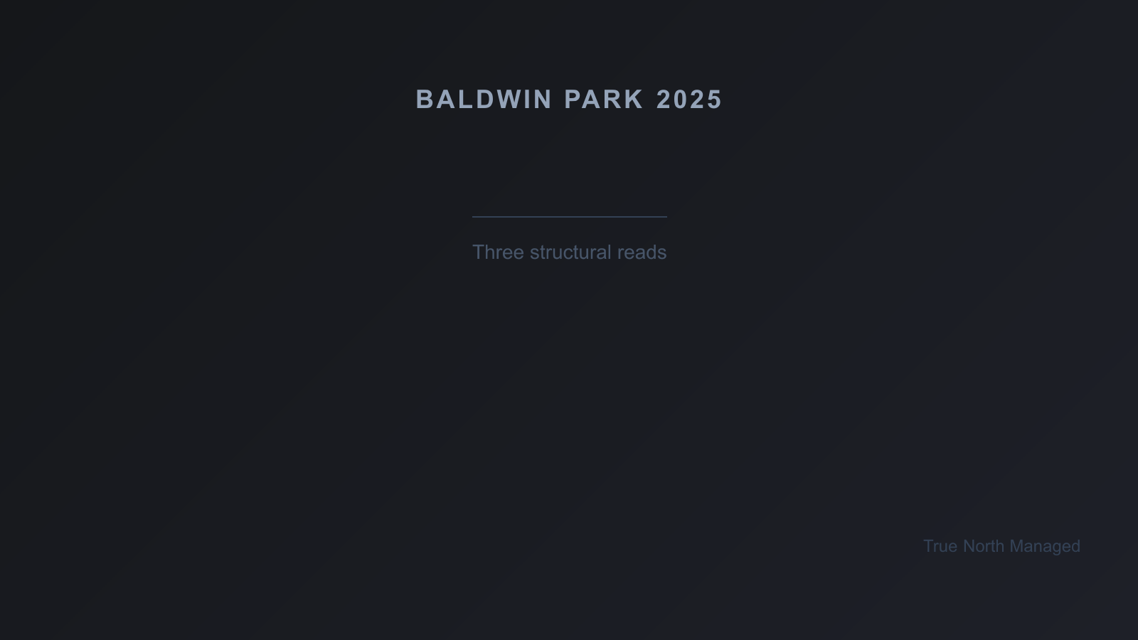 Three 2025 Baldwin Park milestones: renter share above 66 percent, office occupancy above 93 percent, sale prices up 10 percent year over year while rents stayed flat