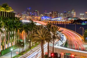 A view of a city at night from a high point of view