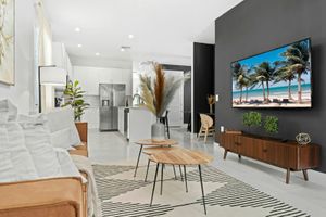 Furnished Florida condo lanai in warm winter light