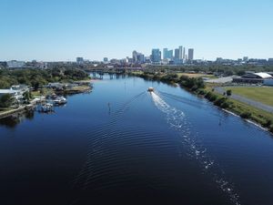 Downtown Tampa, Florida skyline along the Hillsborough River