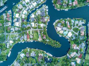 Aerial view of a Florida suburban neighborhood