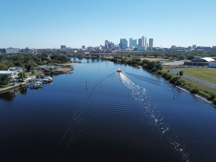 Downtown Tampa, Florida skyline along the Hillsborough River