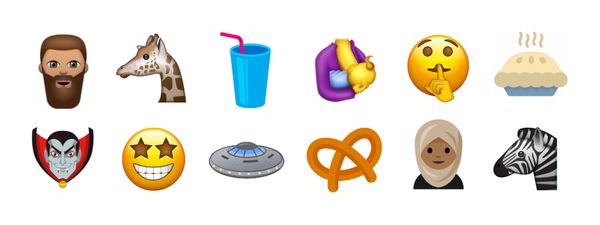 Giraffe, Pretzel, Vampire Emojis for 2017