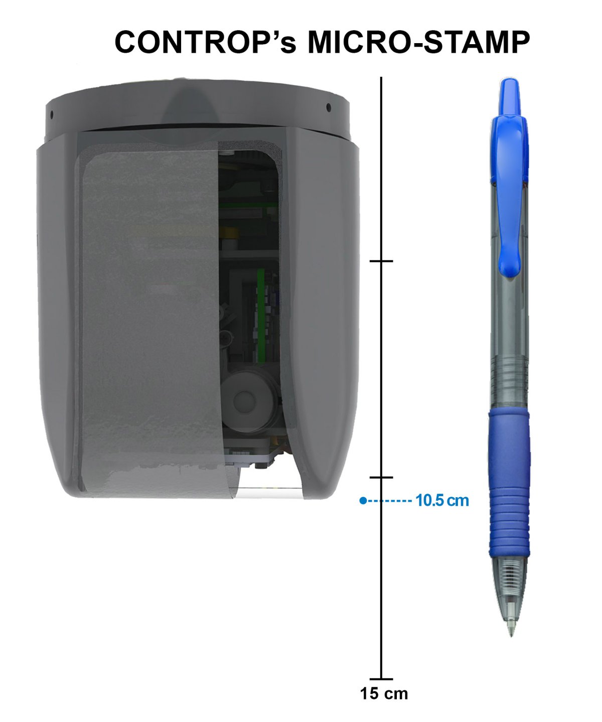 NEW CONTROP MICRO-STAMP with pen (cm) white background