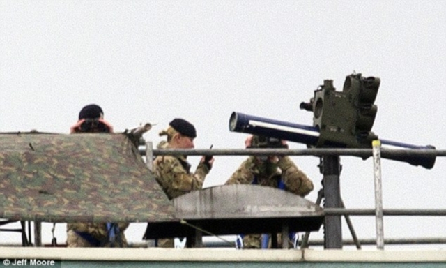 A surface-to-air missile on top of a tower block in Waltham Forest, East London