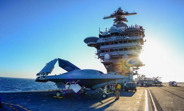 X 47B on Roosevelt