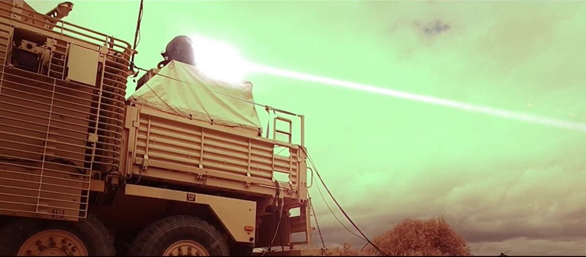 Raytheon's High-Energy Laser Weapon System Fired from UK Military Vehicle for First Time