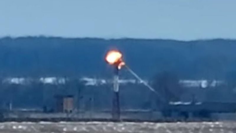 Video of  Ukrainian Volunteer Regiment's Drone Attack  Russian Surveillance Tower