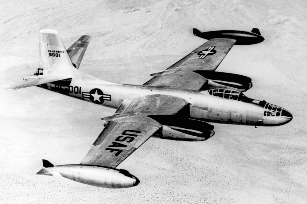 North American B-45 Tornado - the Strange Bomber with a Sloped Glass Nose and a Fake Flag