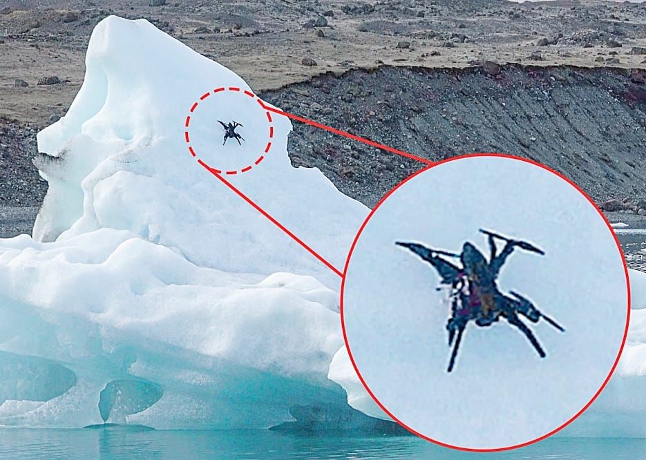 Drones with Claws Perch on Arctic Icebergs