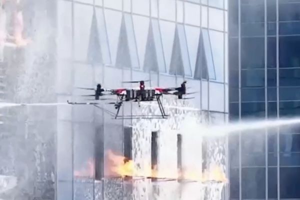 Chinese Drones Battle Skyscraper Fires