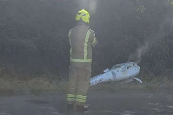UK Border Surveillance Drone Found Burning on Motorway Roadside