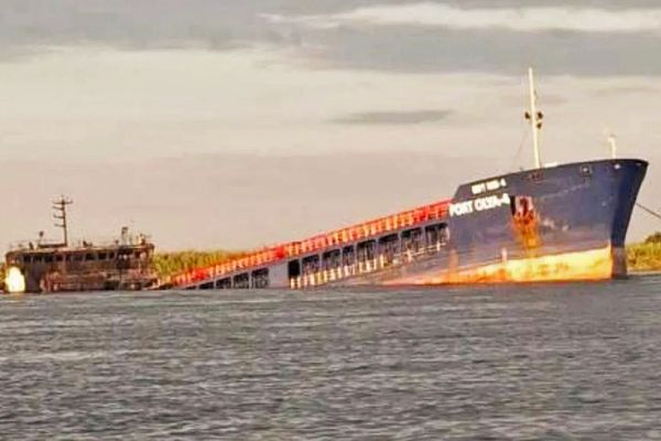 Ukrainian Drones Sinks Russian Cargo Ship Carrying Drone Parts in Caspian Sea