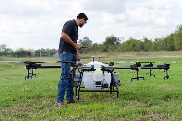 The Hylio AG-272 drone ready for use