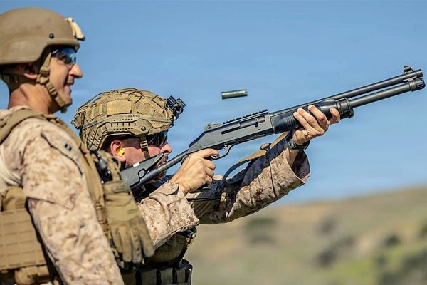 US Marines Train with M1014 Shotgun as Counter-Drone Solution Against Small Aerial Threats.
