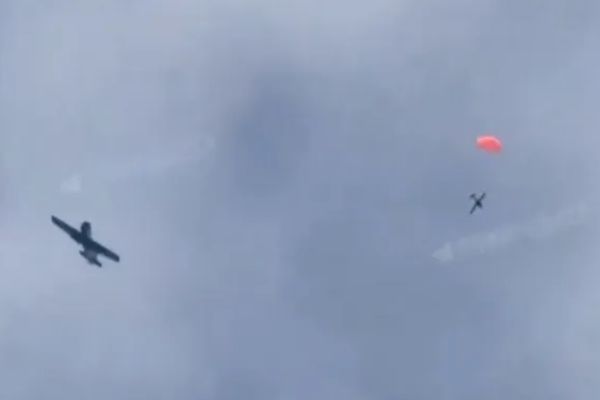 Ukrainian Yak-52 Equipped with Machine Gun Shoots Down Russian UAV